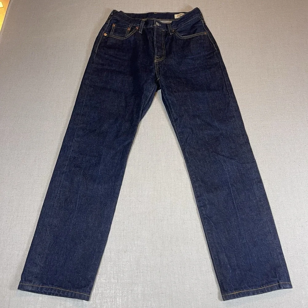 Levis 501 Jeans Men 26x30 Raw Indigo Selvedge Denim 150th Anniversary Button Fly